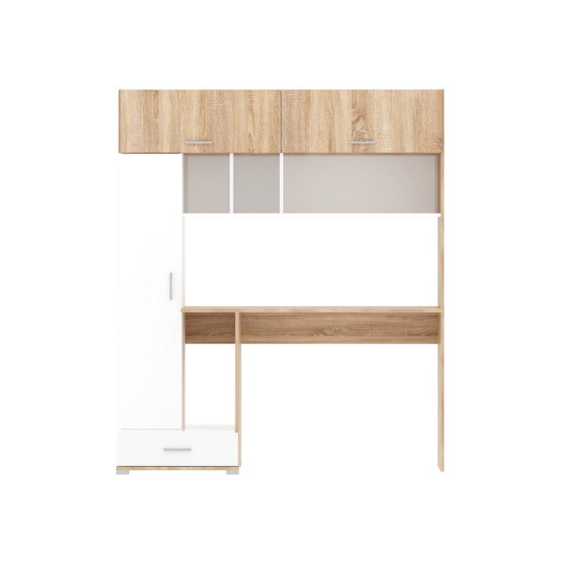 Компьютерный стол Бишоп 1 150х57х180 дуб сонома / белый