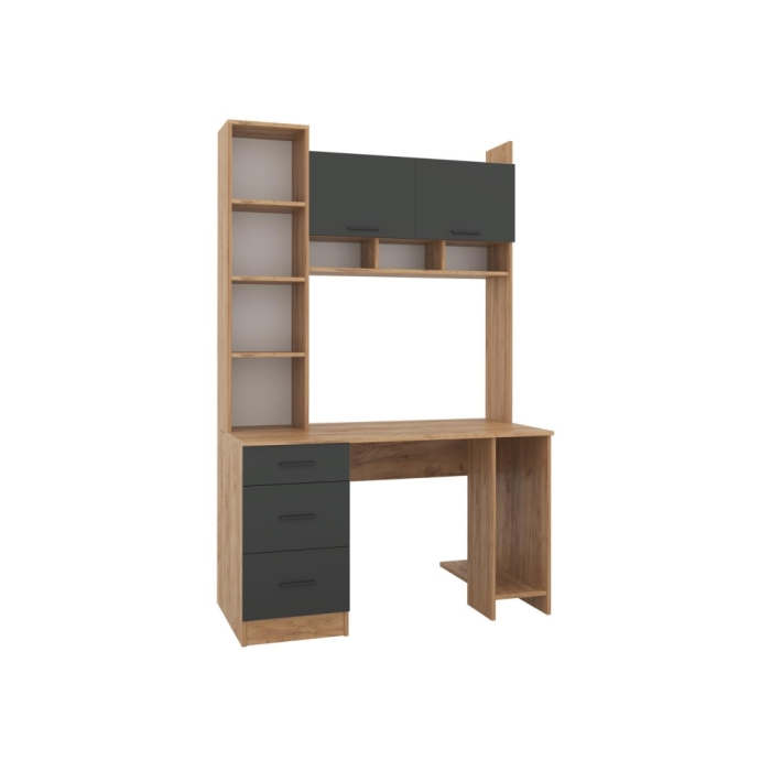 Компьютерный стол Бишоп 5 125х60х197 дуб крафт золотой / антрацит