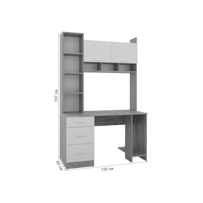 Компьютерный стол Бишоп 5 125х60х197 дуб крафт золотой / антрацит
