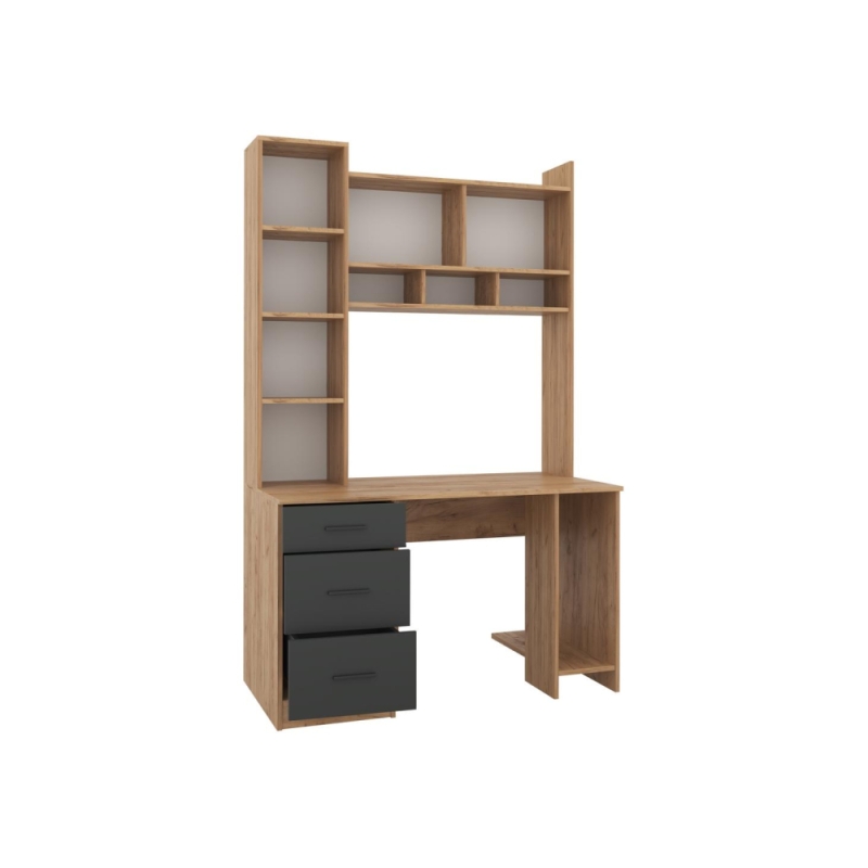 Компьютерный стол Бишоп 5 125х60х197 дуб крафт золотой / антрацит