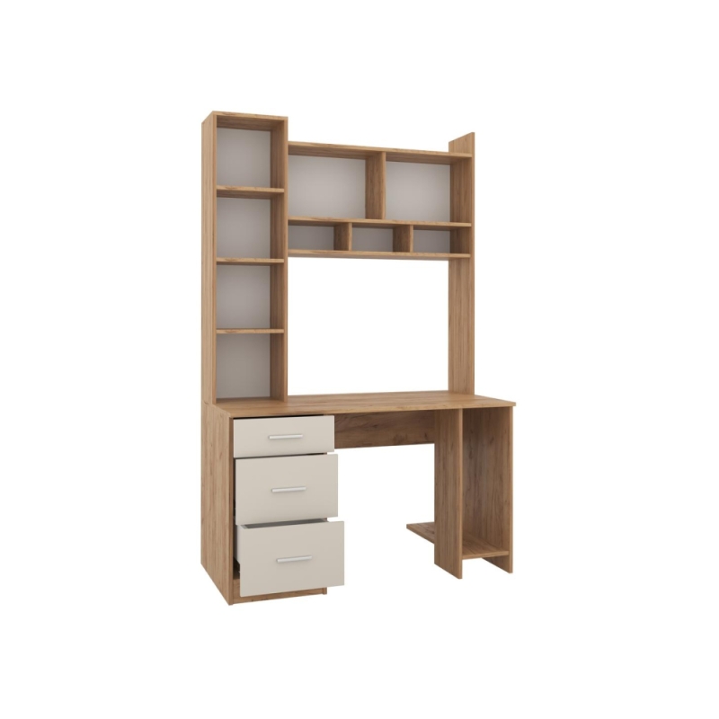 Компьютерный стол Бишоп 5 125х60х197 дуб крафт золотой / кашемир