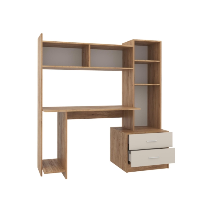 Компьютерный стол Бишоп 7 153х59х160 дуб крафт золотой / кашемир