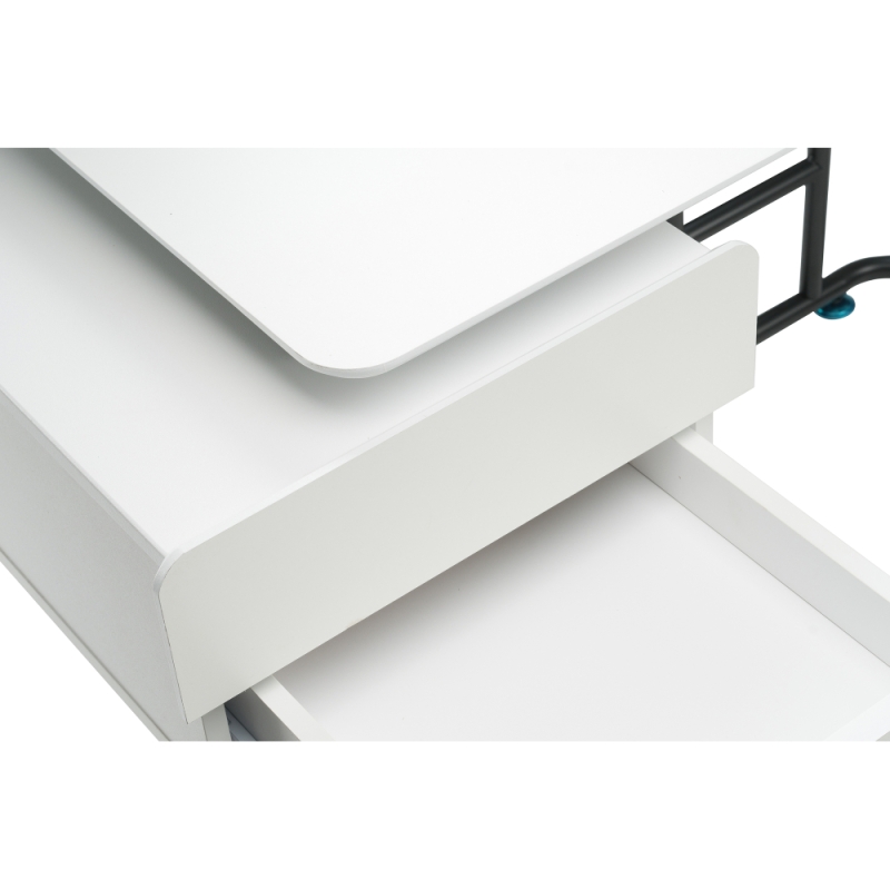 Компьютерный стол Desk 131х58х76 white / black