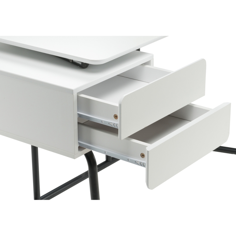 Компьютерный стол Desk 131х58х76 white / black