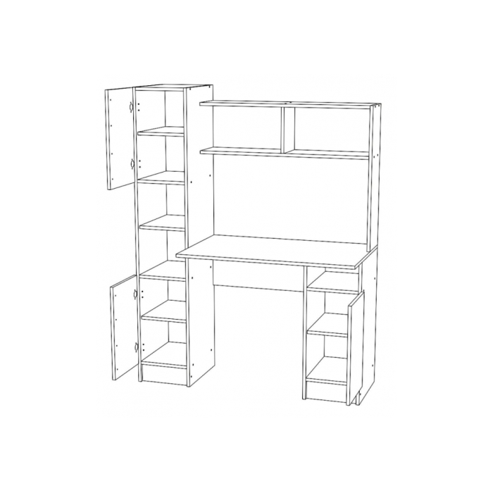 Компьютерный стол Эндо дуб вотан / белый