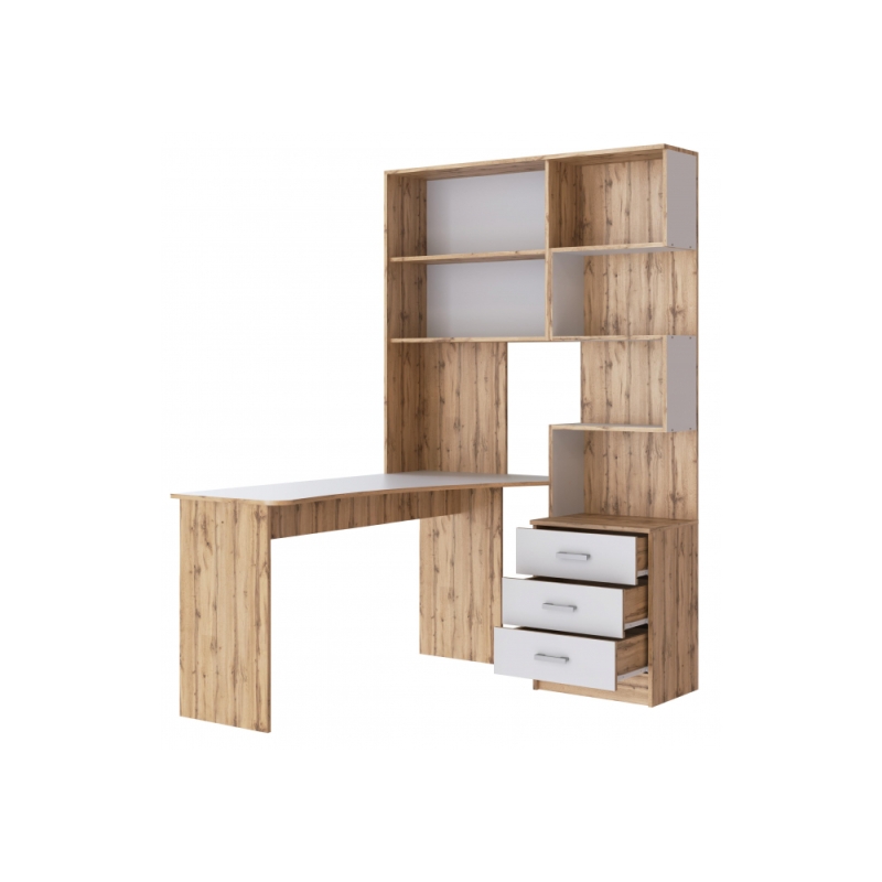 Компьютерный стол Ганор левый дуб вотан / белый