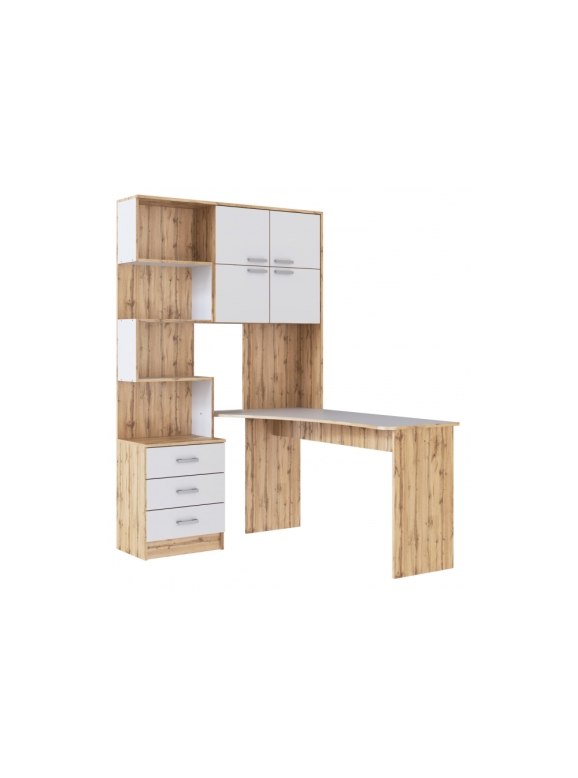 Компьютерный стол Ганор правый дуб вотан / белый