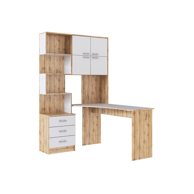 Компьютерный стол Ганор правый дуб вотан / белый