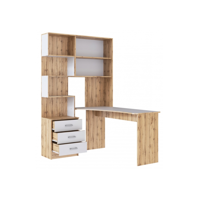 Компьютерный стол Ганор правый дуб вотан / белый