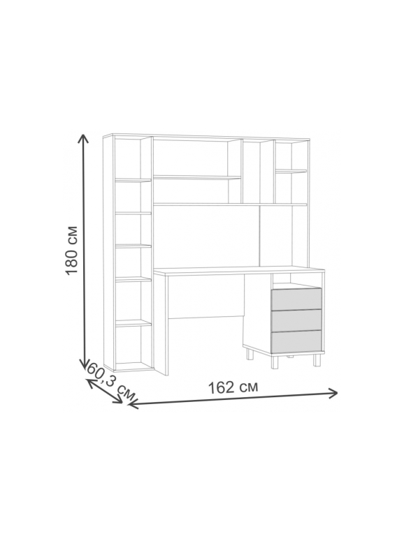 Компьютерный стол Комфорт 12.95 N дуб сонома /  темно-серый