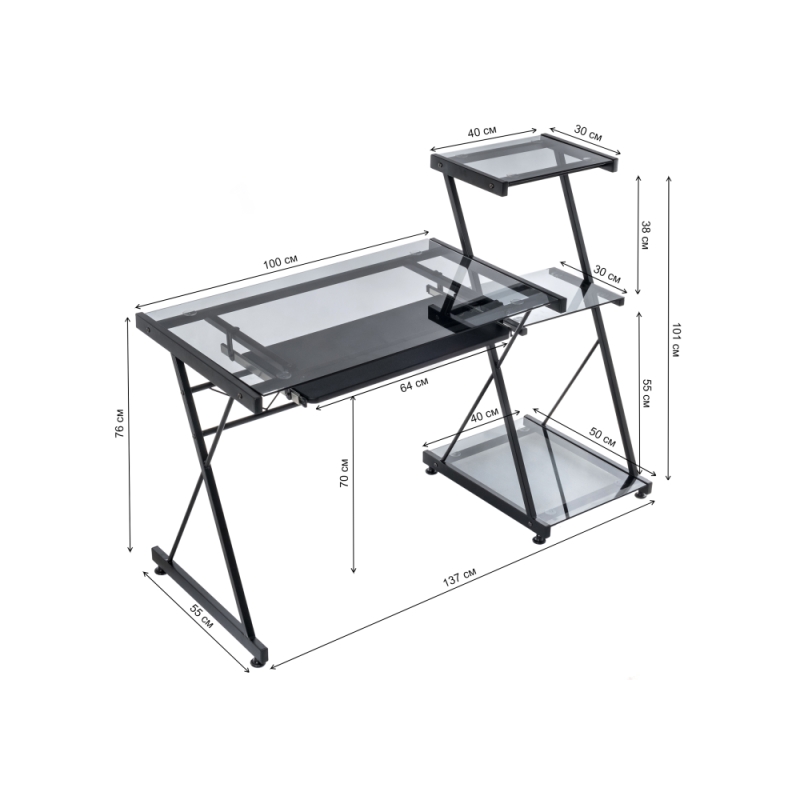 Компьютерный стол Kros 140х55х101