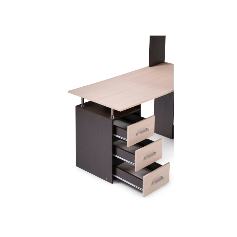 Компьютерный стол КС-15 142,7х130х175,2 венге / дуб молочный правый