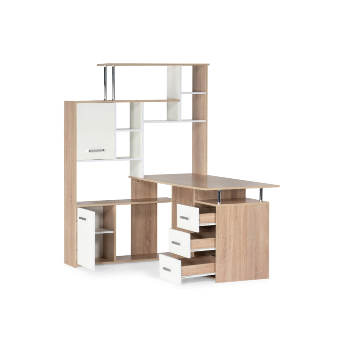 Компьютерный стол КС15 142,7х130х175,2 левый дуб сонома