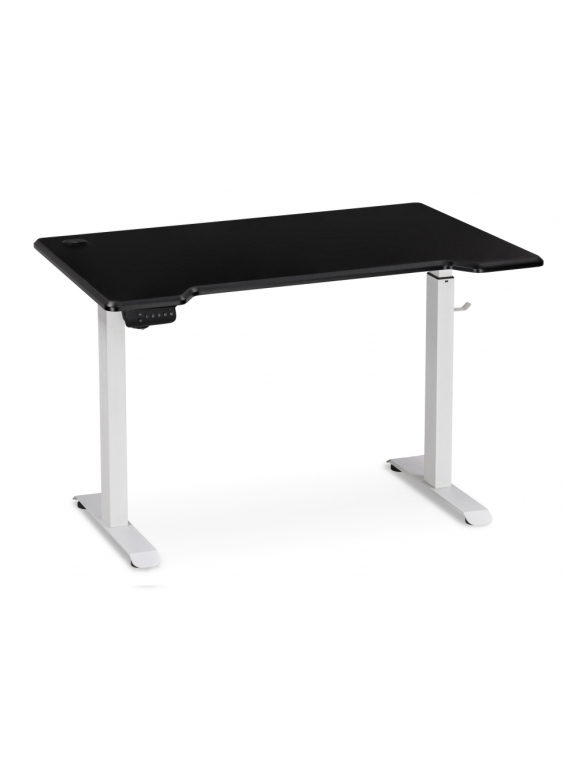 Компьютерный стол Маркос с механизмом подъема 120х75х75 черная шагрень / белый
