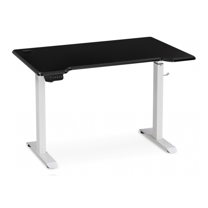 Компьютерный стол Маркос с механизмом подъема 120х75х75 черная шагрень / белый
