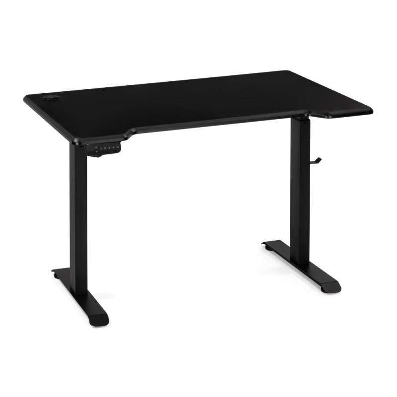 Компьютерный стол Маркос с механизмом подъема 120х75х75 черный /шагрень черная