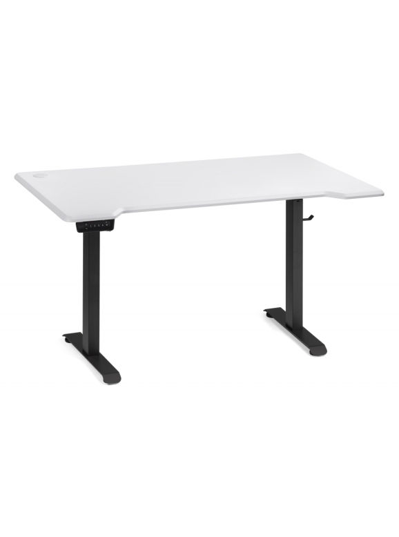 Компьютерный стол Маркос с механизмом подъема 140х80х75 белая шагрень / черный