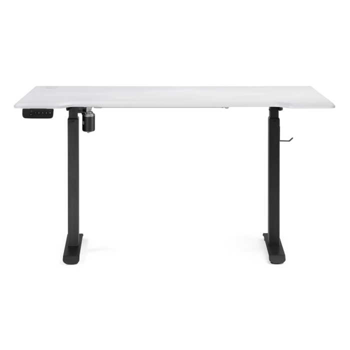 Компьютерный стол Маркос с механизмом подъема 140х80х75 белая шагрень / черный