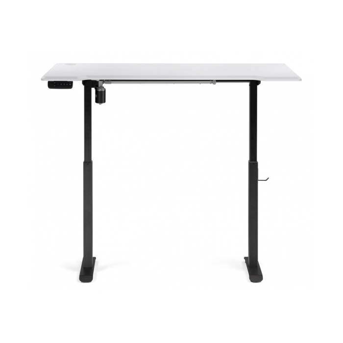 Компьютерный стол Маркос с механизмом подъема 140х80х75 белая шагрень / черный