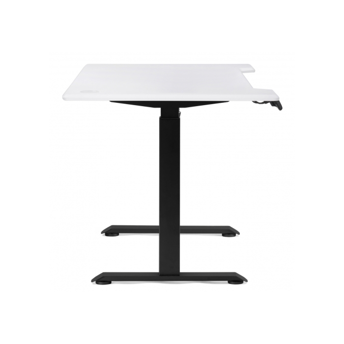 Компьютерный стол Маркос с механизмом подъема 140х80х75 белая шагрень / черный