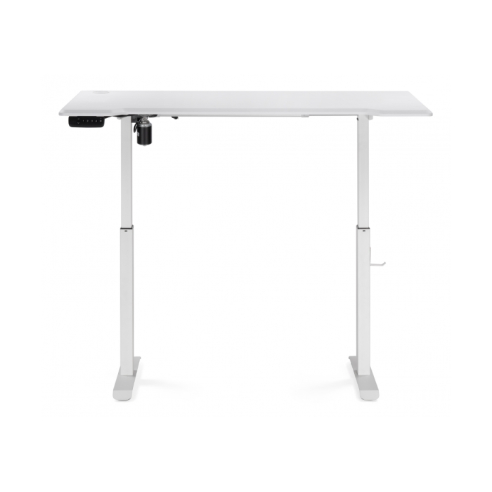 Компьютерный стол Маркос с механизмом подъема 140х80х75 белый / шагрень белая