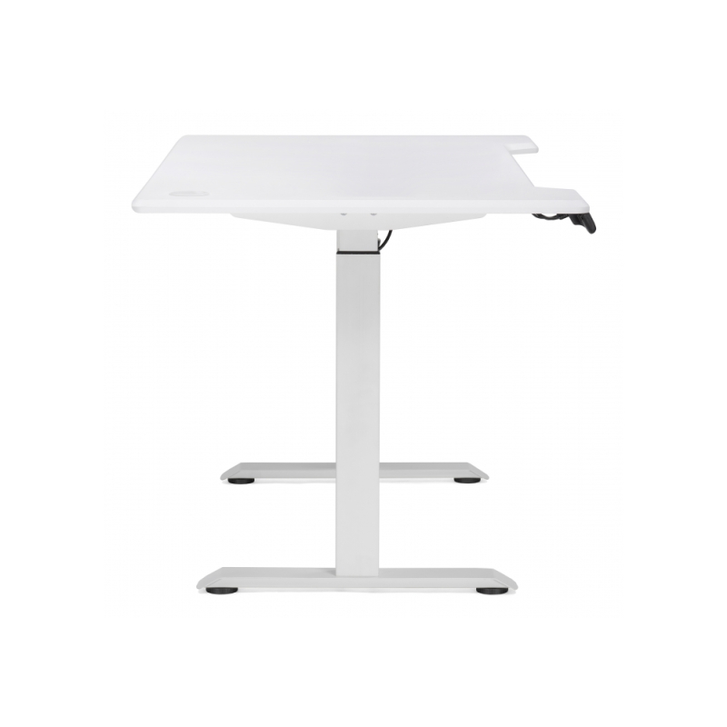 Компьютерный стол Маркос с механизмом подъема 140х80х75 белый / шагрень белая