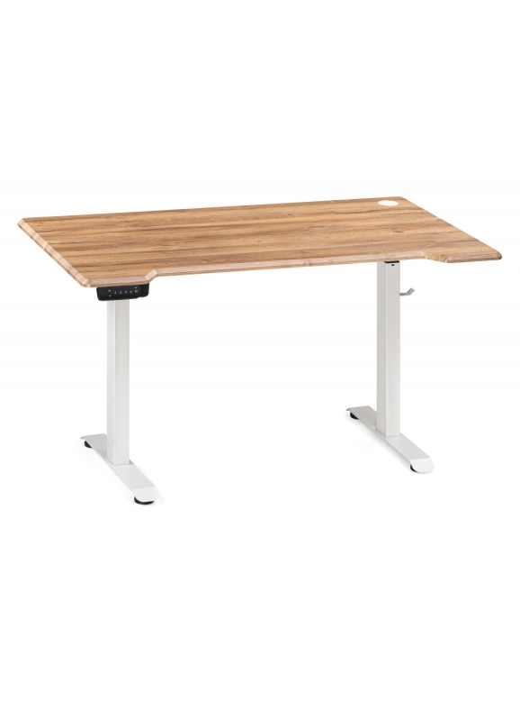 Компьютерный стол Маркос с механизмом подъема 140х80х75 белый / вотан дуб
