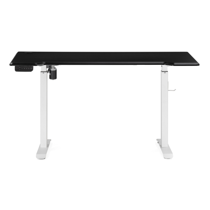 Компьютерный стол Маркос с механизмом подъема 140х80х75 черная шагрень / белый