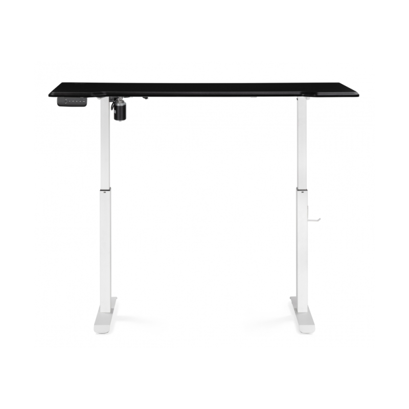 Компьютерный стол Маркос с механизмом подъема 140х80х75 черная шагрень / белый