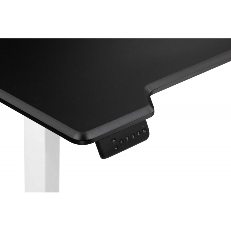 Компьютерный стол Маркос с механизмом подъема 140х80х75 черная шагрень / белый