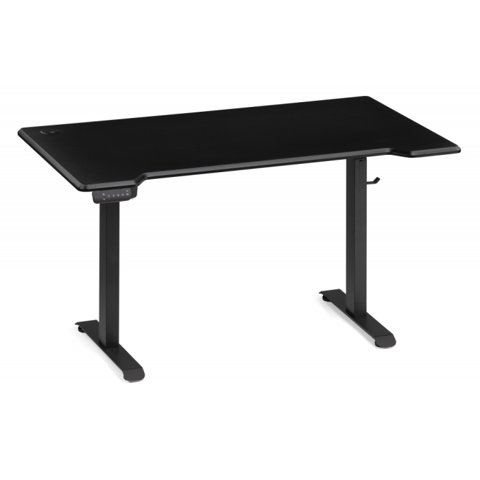 Компьютерный стол Маркос с механизмом подъема 140х80х75 черный / шагрень черная