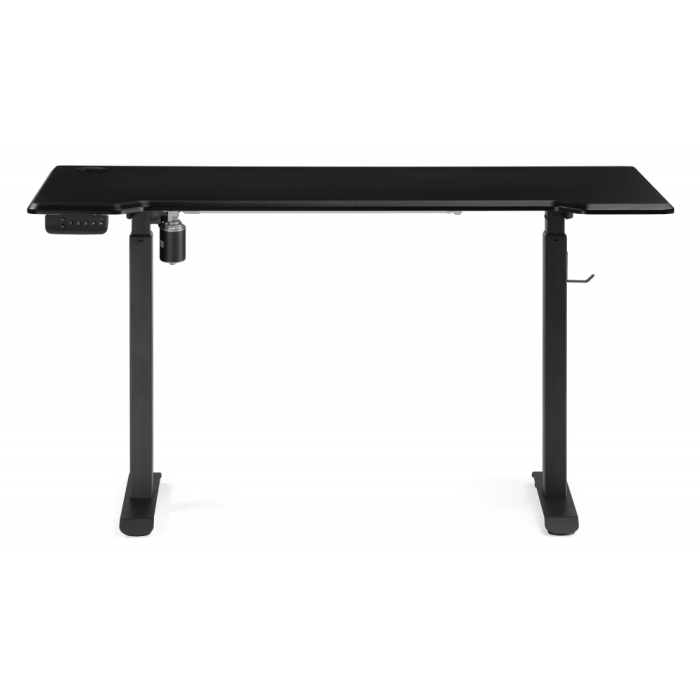 Компьютерный стол Маркос с механизмом подъема 140х80х75 черный / шагрень черная