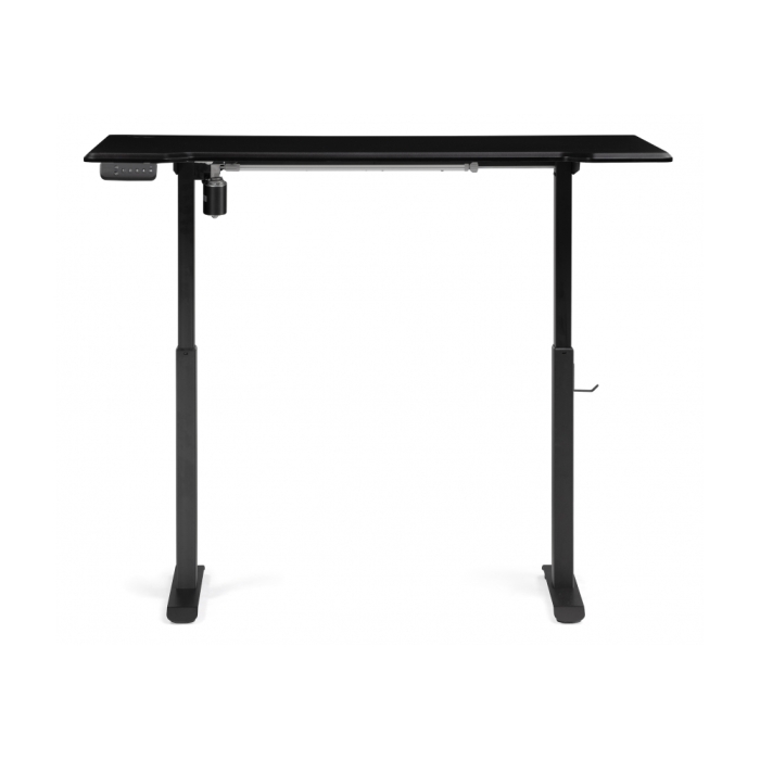 Компьютерный стол Маркос с механизмом подъема 140х80х75 черный / шагрень черная