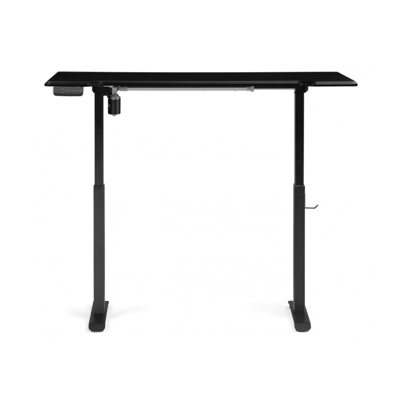 Компьютерный стол Маркос с механизмом подъема 140х80х75 черный / шагрень черная