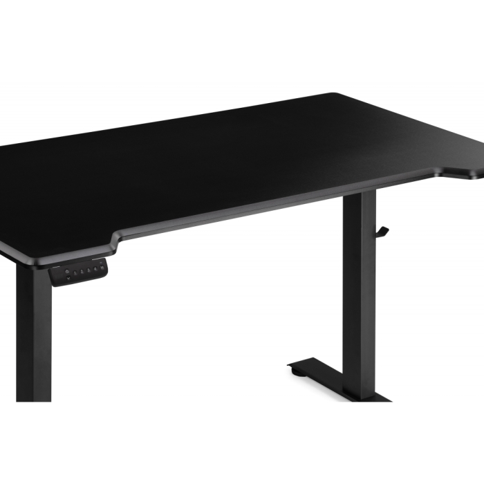 Компьютерный стол Маркос с механизмом подъема 140х80х75 черный / шагрень черная