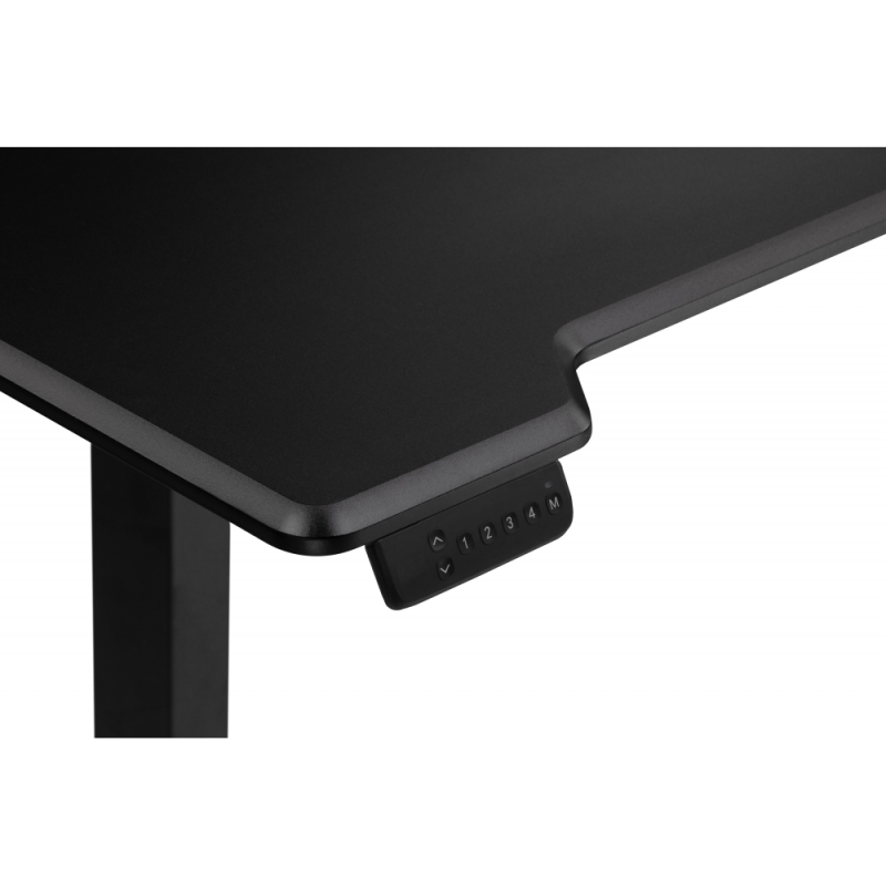 Компьютерный стол Маркос с механизмом подъема 140х80х75 черный / шагрень черная