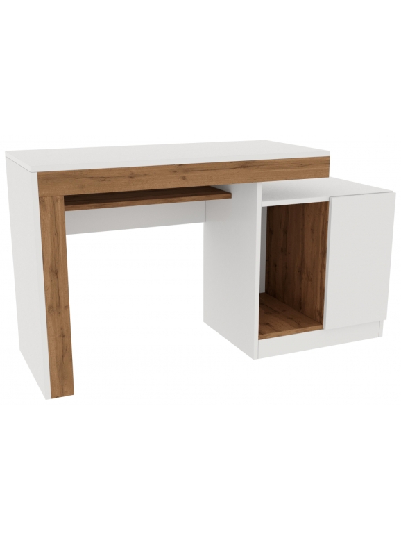 Компьютерный стол Модена белый / дуб вотан