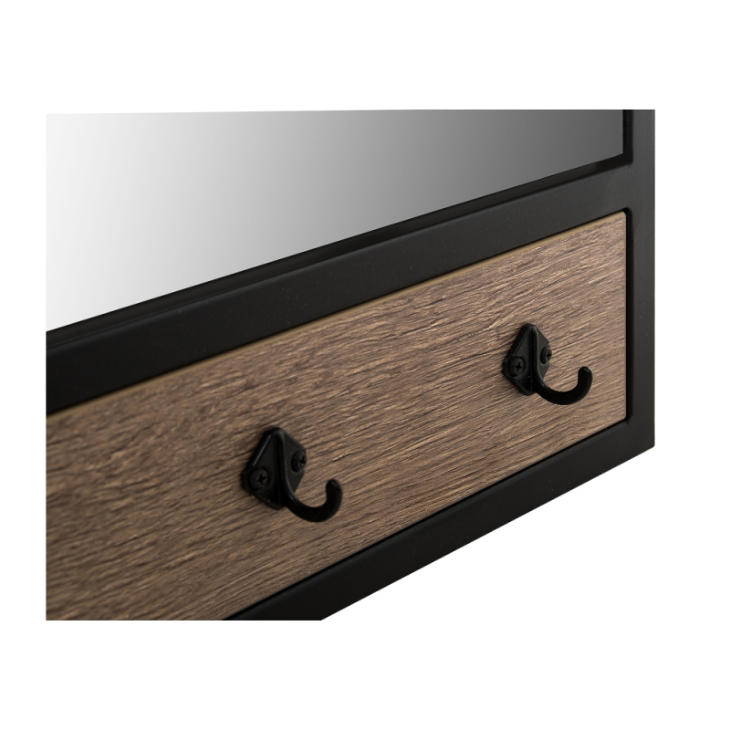 Настенная вешалка Персей дуб велингтон / черный матовый