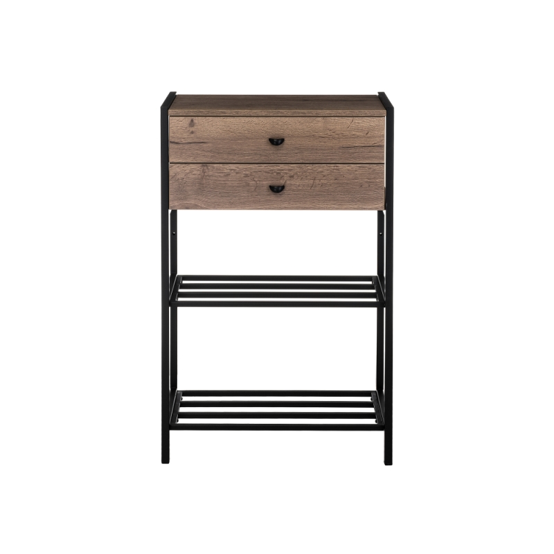 Обувница Диана дуб велингтон / черный матовый