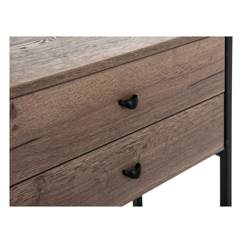 Обувница Диана дуб велингтон / черный матовый