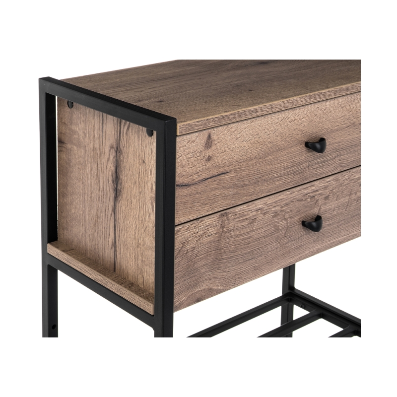 Обувница Диана дуб велингтон / черный матовый