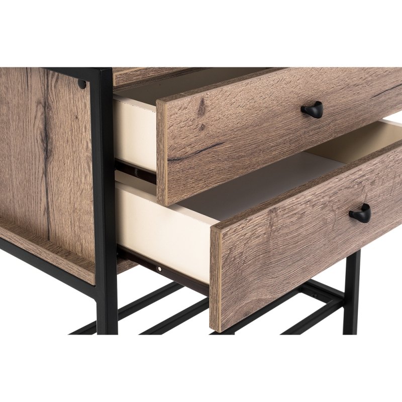 Обувница Диана дуб велингтон / черный матовый