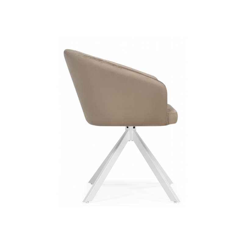 Кресло Корсо крутящиеся бежевое / белое