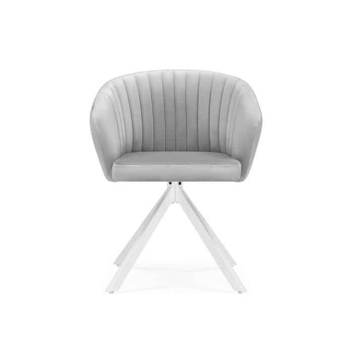 Кресло Корсо крутящиеся светло-серое / белое