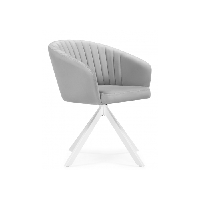 Кресло Корсо крутящиеся светло-серое / белое