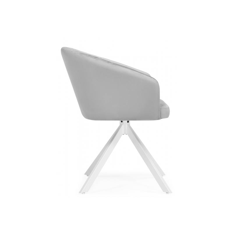 Кресло Корсо крутящиеся светло-серое / белое