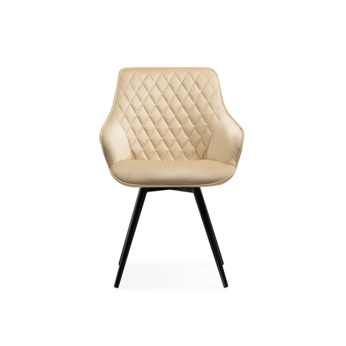 Кресло Эгел крутящееся бежевый / черный глянец