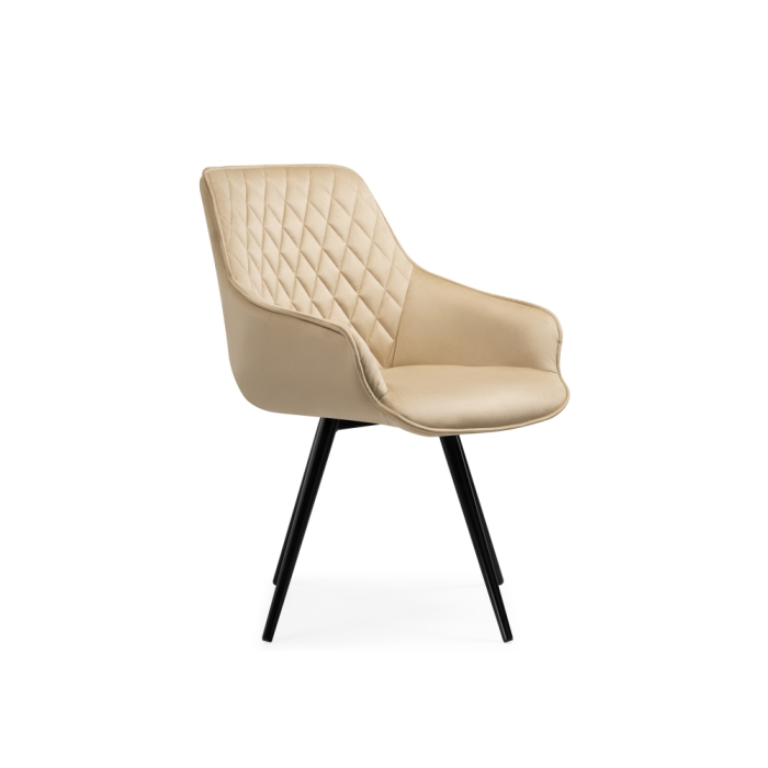 Кресло Эгел крутящееся бежевый / черный глянец