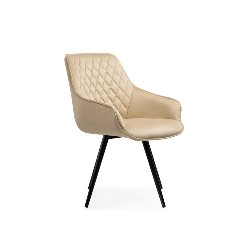 Кресло Эгел крутящееся бежевый / черный глянец