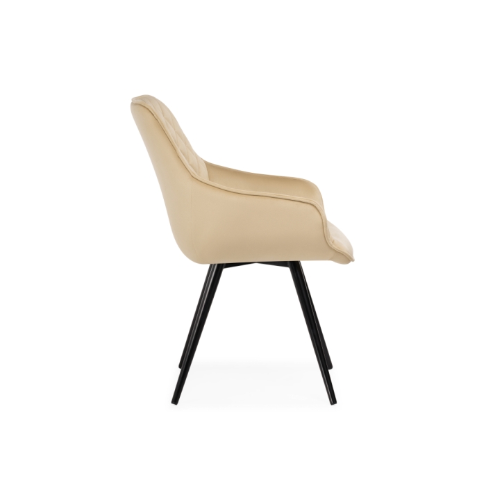 Кресло Эгел крутящееся бежевый / черный глянец